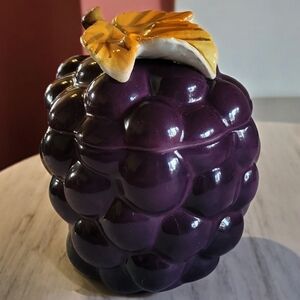 Vintage Grapes Jelly Jar Container Japan  Storage Ceramic Jam Purple Leaf